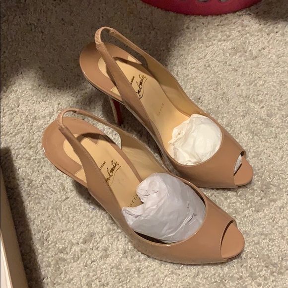 Christian Louboutine Nude 120 Slingback Pumps - Picture 13 of 16